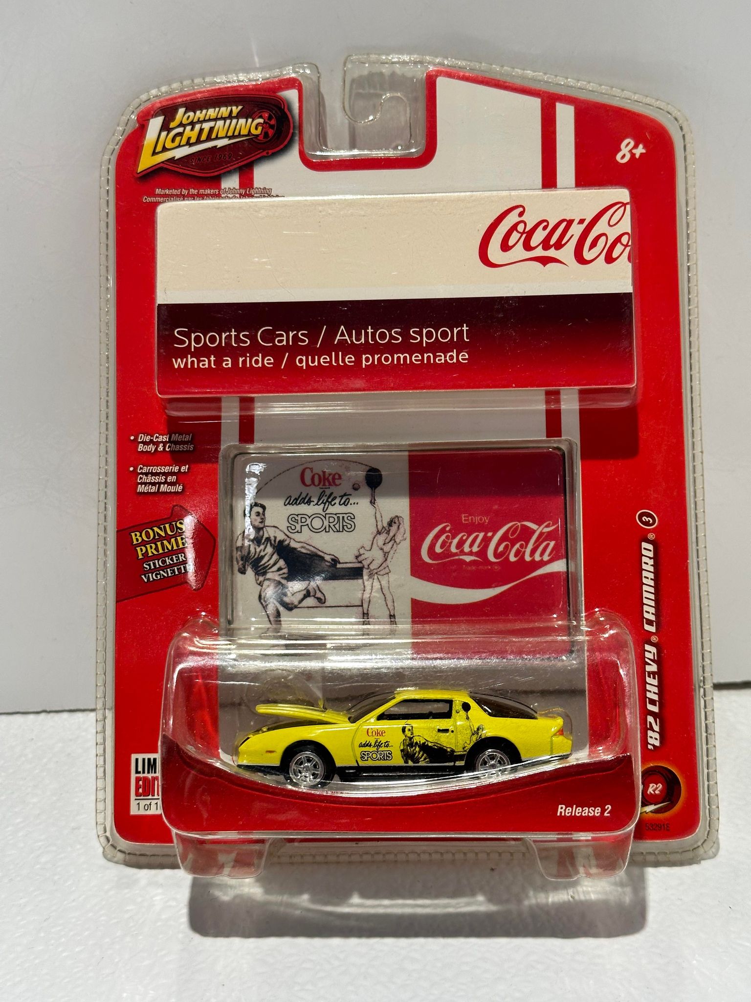 Matchbox Chevrolet Camaro Coca Cola 1/43 – Jaune – Collection Neuve Sous Boîte