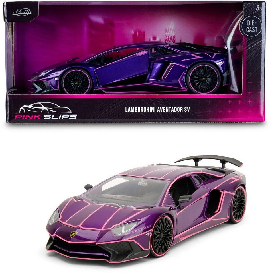 Lamborghini Aventador Sv Pink ''Pink Slips'' Series 1/32 Diecast Model Car By Jada