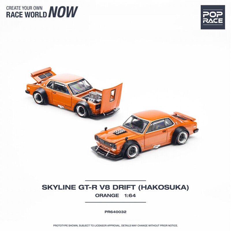 Pop Race Skyline GT-R V8 Drift (Hakosuka) 1:64 In Diecast - Viola Magico, Nuovo - Foto 1