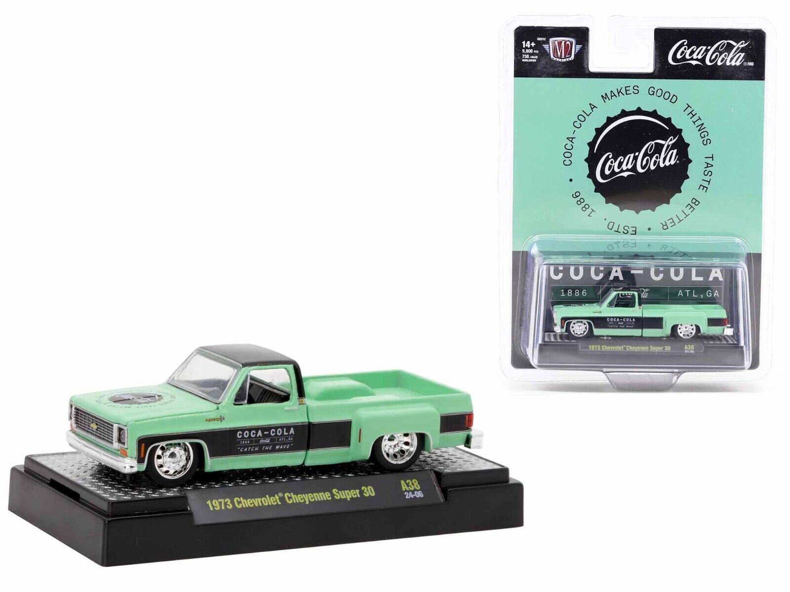 Modellino M2 Machines Coca-Cola Chevrolet Cheyenne Super 30 1973 &amp; Jim West Sierra 1975 - Edizione Limitata Chase 1:64